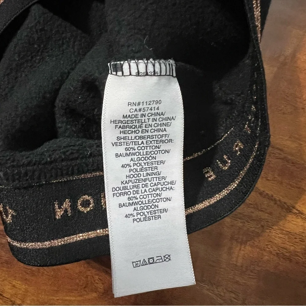 True Religion Girls Black Gold Shimmer Hoodie size small